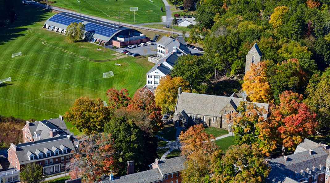 Aerial view of Kent School in Connecticut